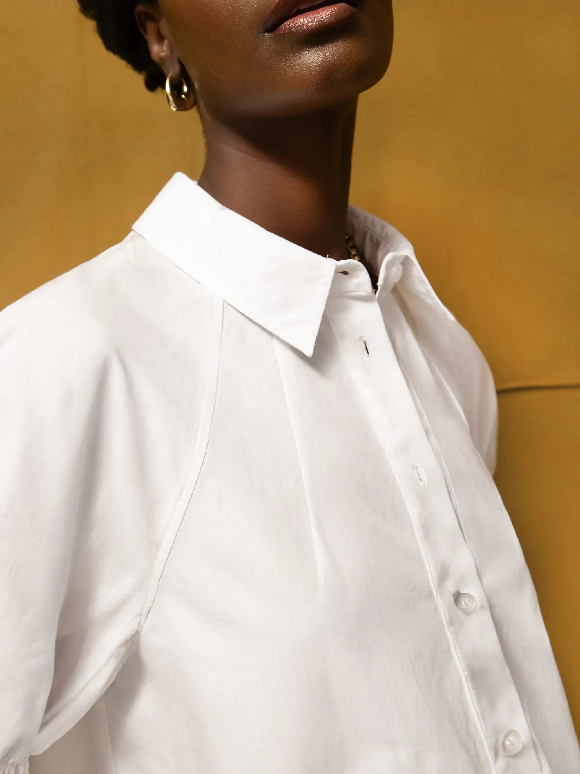 White Cotton Poplin Short Sleeve Shirt