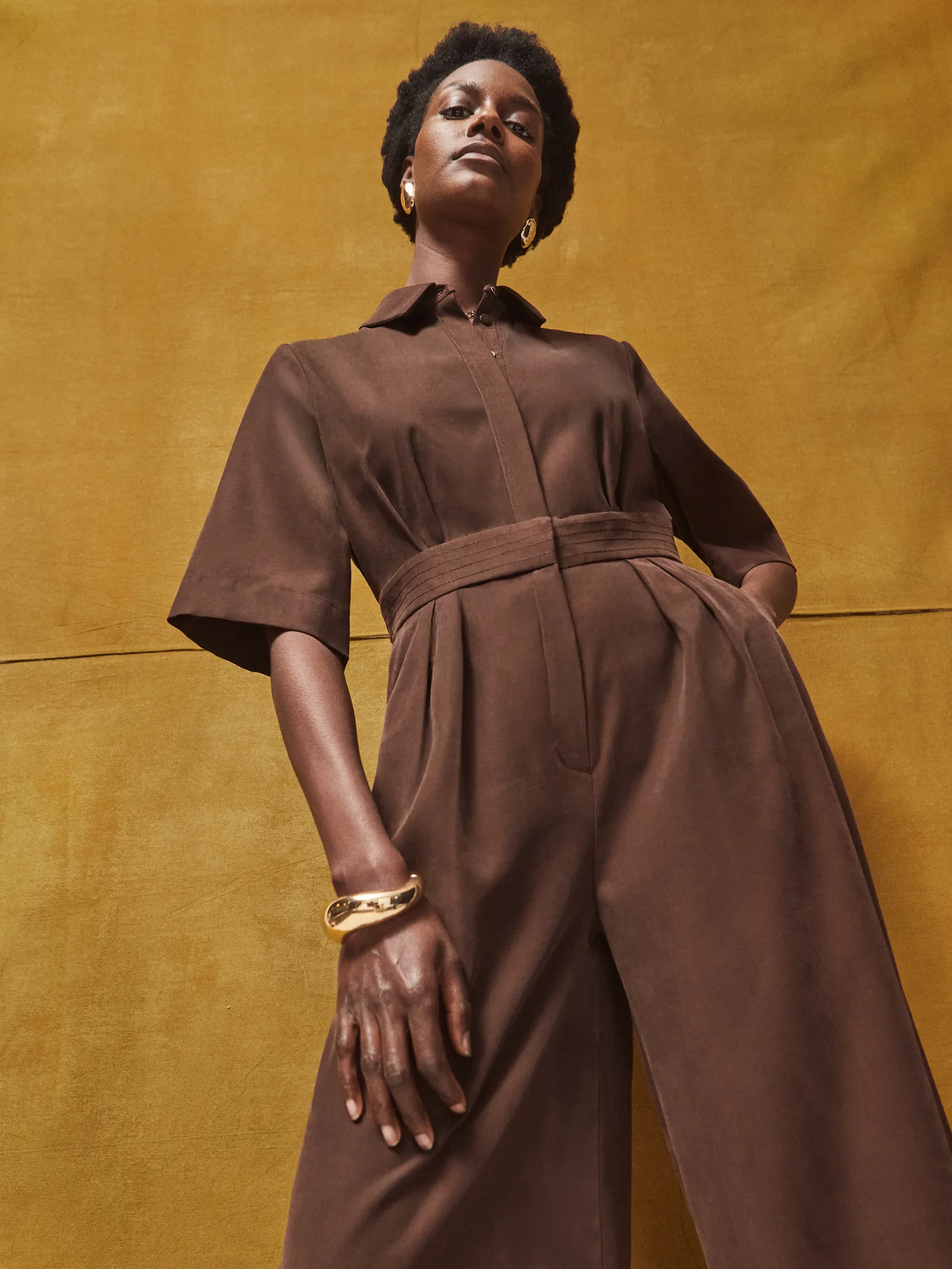 Chocolate Tailored Jumpsuit